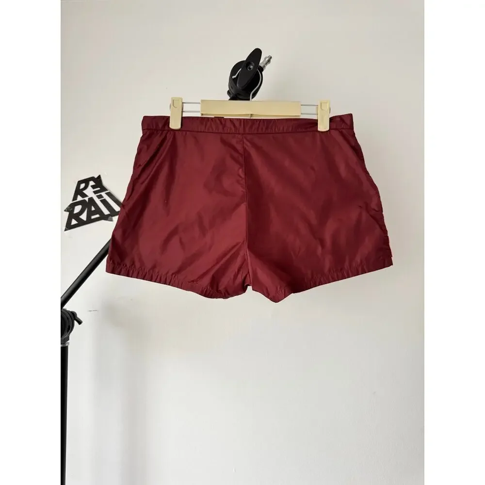 Prada Red Tab Nylon Metal Swim Shorts Burgundy - Picture 3 of 9